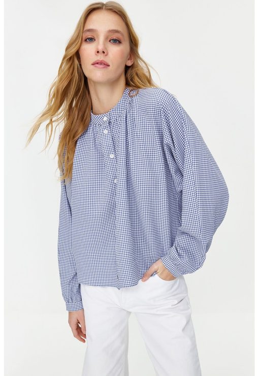 Camasa lejera cu model gingham-FEMEI-IMBRACAMINTE/Camasi