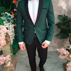 Costum verde NASMIRE Sacou Pantalon Papion C5006 5