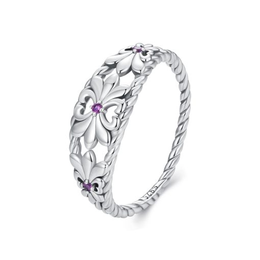 Inel din argint Vintage Purple Flower-Inele >> Inele din argint