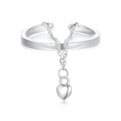 Inel reglabil din argint Silver Chain Heart-Inele >> Inele din argint