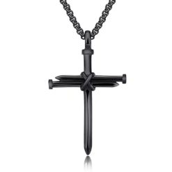 Lant cu pandantiv cruce. model cross - unisex - EFAYN-FEMEI-