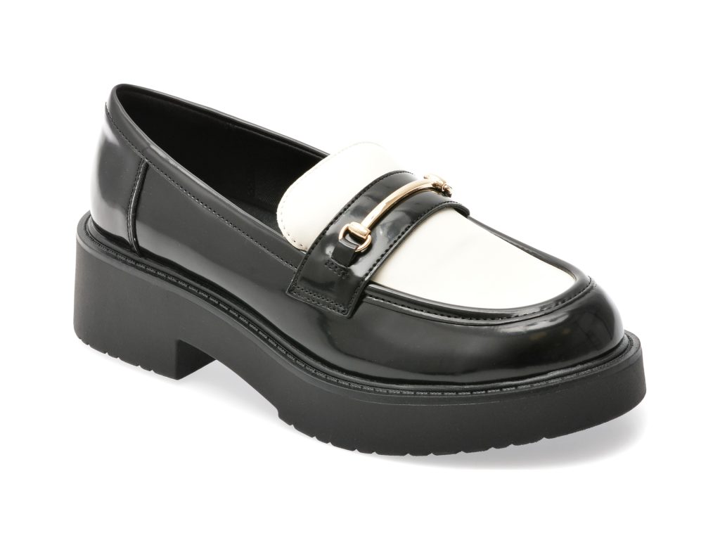 Mocasini casual ALDO alb-negru