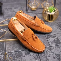 Piele întoarsă cu ciucuri – AD437-Mocasini Casual