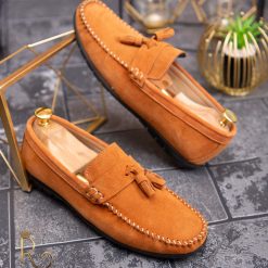 Mocasini casual de barbati Piele intoarsa cu ciucuri – AD437 3