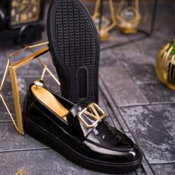 Mocasini de barbati casual negri lacuiti talpa inalta ultra usoara – AD700 3