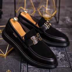 Mocasini de barbati casual negru talpa inalta ultra usoara – AD645 3