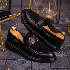 Mocasini de barbati casual negru talpa inalta ultra usoara – AD645 4