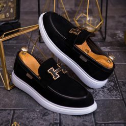 Mocasini de barbati casual negru talpa inalta ultra usoara – AD646 4