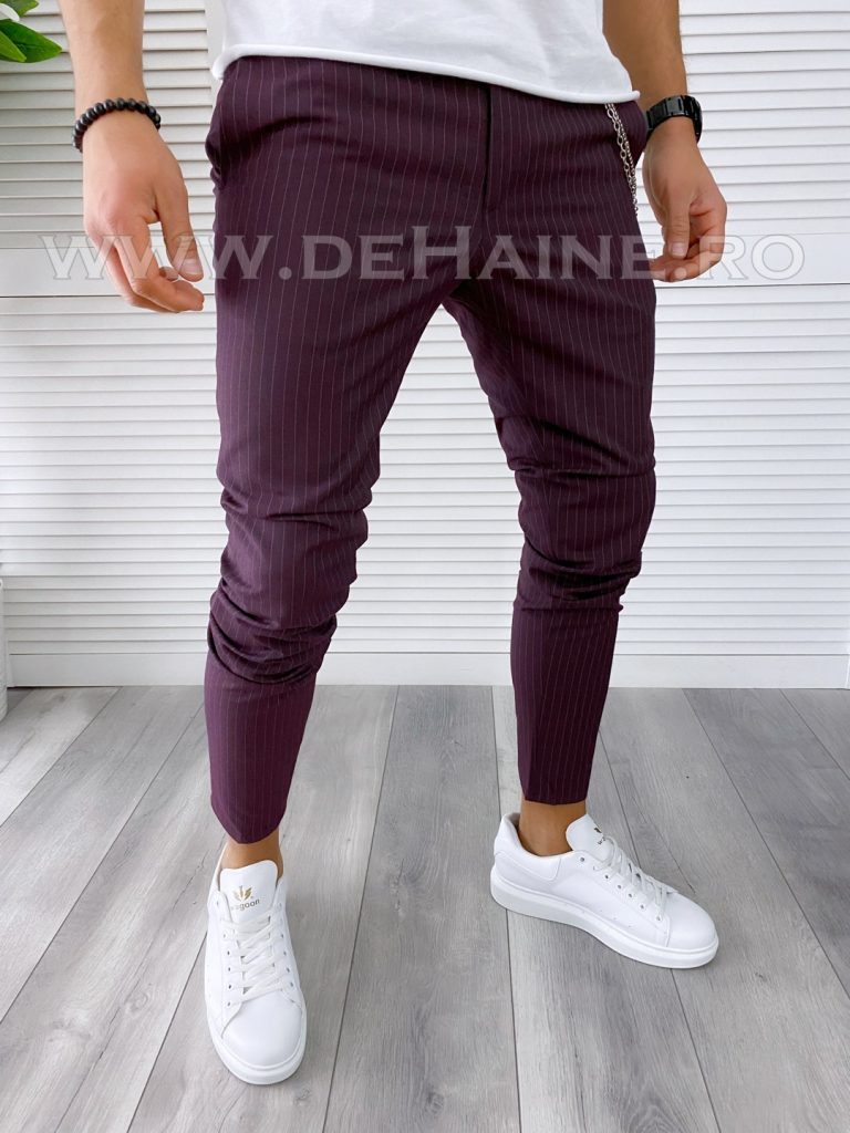 Pantaloni barbati casual regular fit grena A4623 33-5-Pantaloni > Pantaloni casual