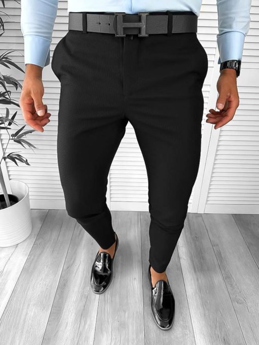 Pantaloni barbati eleganti + Curea piele H B1769 19-2 E~-Pantaloni > Pantaloni eleganti