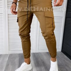 Pantaloni barbati maro casual CU MIC DEFECT DEF6051 P19-7-Pantaloni > Pantaloni casual