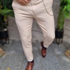 Pantaloni eleganti crem