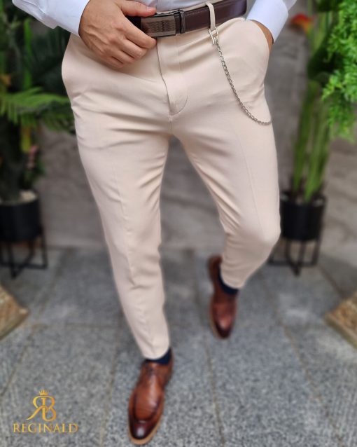 Pantaloni eleganti crem