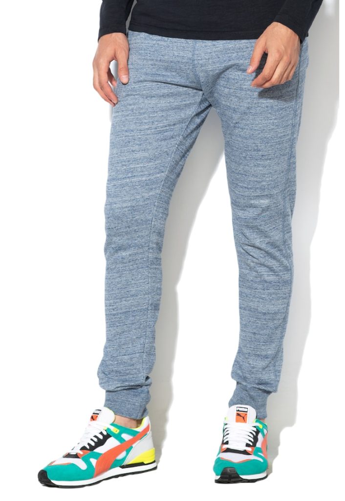 Pantaloni sport cu snur in talie si captuseala din fleece-BARBATI-IMBRACAMINTE/Pantaloni si colanti