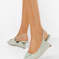 Pantofi slingback Elfrida verzi-Pantofi cu platforma-Pantofi cu platforma