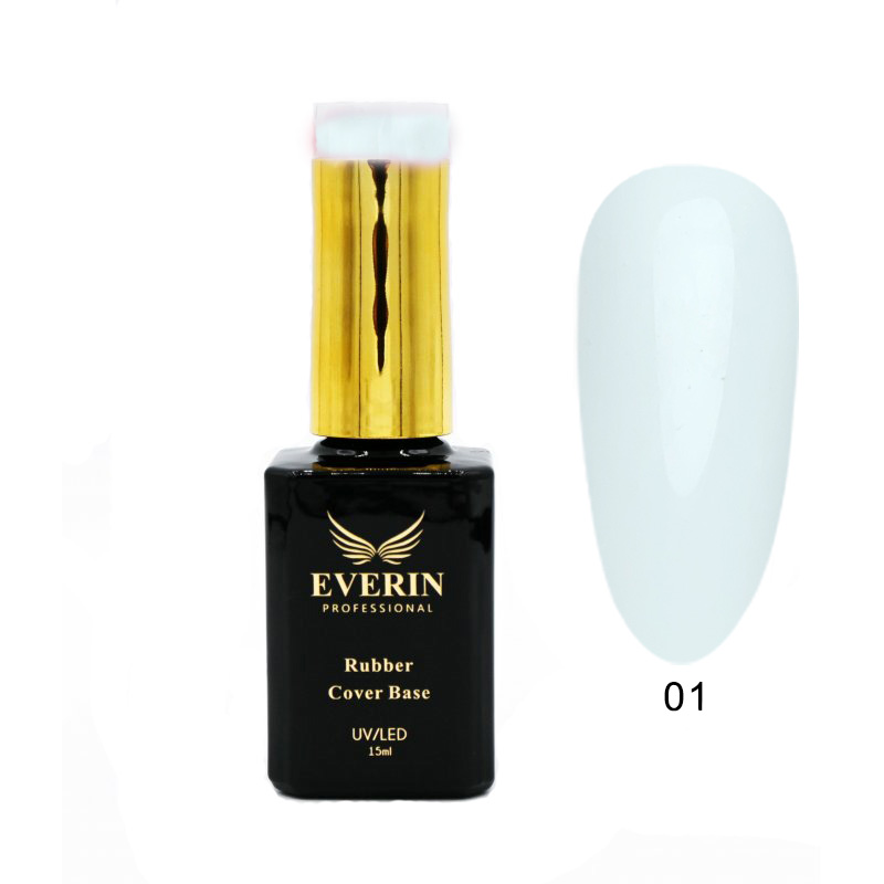 Rubber Cover Base Everin 15ml- 01 Alb laptos - RBC-01 - Everin.ro-EVERIN > RUBBER BASE / BAZA RUBBER ❤️ > Baza rubber color Everin