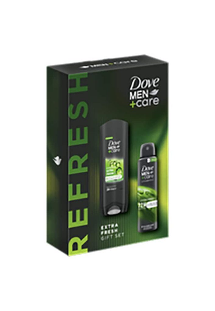 Set cadou Men+Care Extra Fresh: Gel de dus Dove Men+Care Extra Fresh - 250 ml + deodorant Dove Men+Care Extra Fresh - 150 ml-BARBATI-