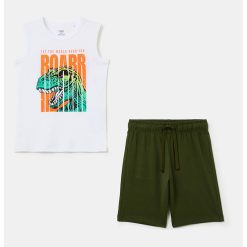 Set de top si pantaloni scurti cu imprimeu T-Rex - 2 piese-BAIETI-IMBRACAMINTE/Seturi de imbracaminte