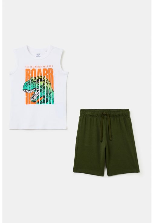 Set de top si pantaloni scurti cu imprimeu T-Rex - 2 piese-BAIETI-IMBRACAMINTE/Seturi de imbracaminte