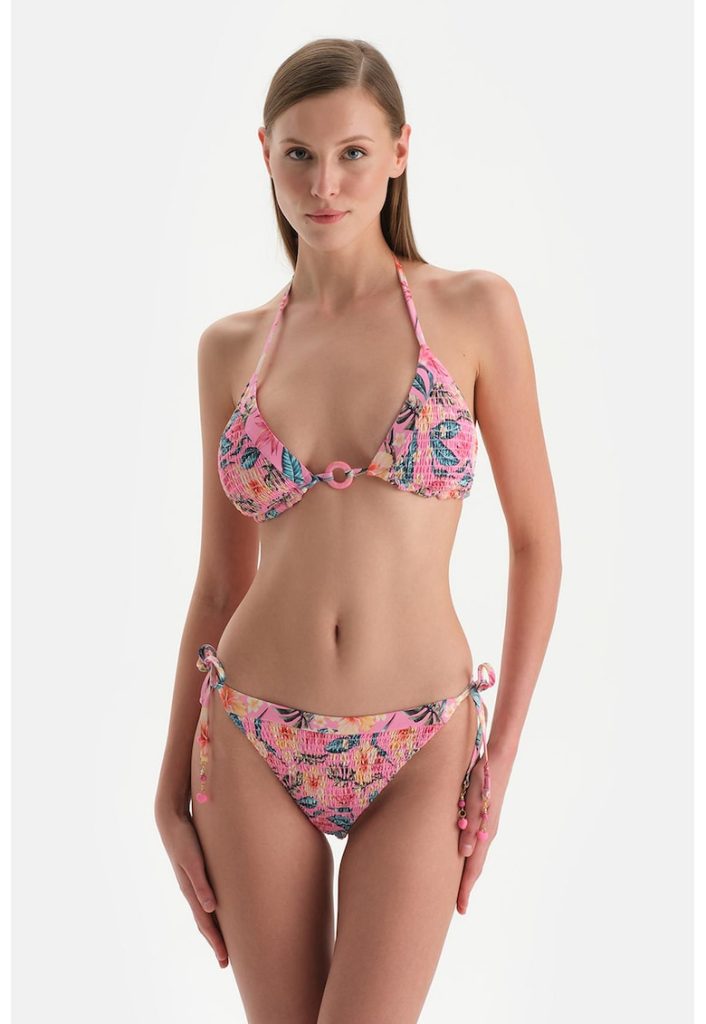 Slip cu prindere laterale si imprimeu floral-FEMEI-IMBRACAMINTE/Costume de baie