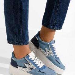 Sneakers cu platformă Nadine albastri-Sneakers dama-Sneakers dama