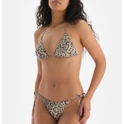 Sutien de baie cu cupe triunghiulare si model animal print-FEMEI-IMBRACAMINTE/Costume de baie