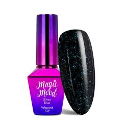 Top Coat cu sclipici Molly Lac Magic Mood Silver Blue 10ml - Everin-PRIMER BAZA TOP ❤️ > Top coat - Finish