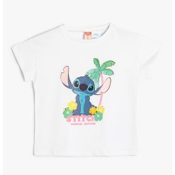 Tricou de bumbac cu imprimeu Stitch-FETE-IMBRACAMINTE/Tricouri si maiouri