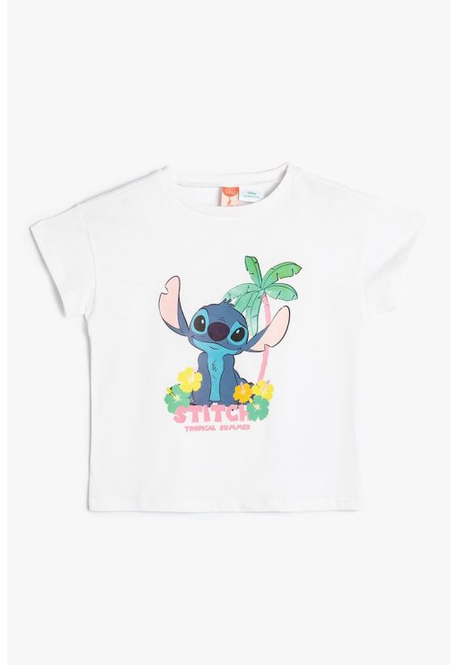 Tricou de bumbac cu imprimeu Stitch-FETE-IMBRACAMINTE/Tricouri si maiouri