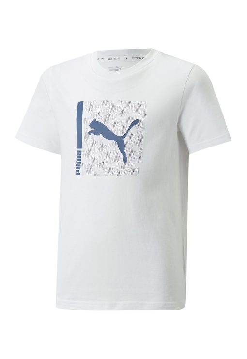 Tricou de bumbac cu imprimeu logo pentru antrenament-BAIETI-IMBRACAMINTE/Tricouri si maiouri