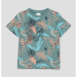 Tricou de bumbac cu imprimeu tropical-BAIETI-IMBRACAMINTE/Tricouri si maiouri