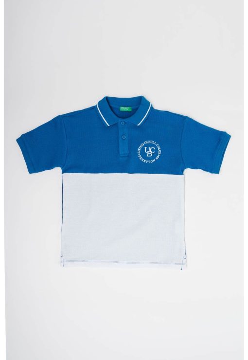 Tricou polo cu model colorblock si broderie logo-BAIETI-IMBRACAMINTE/Tricouri si maiouri