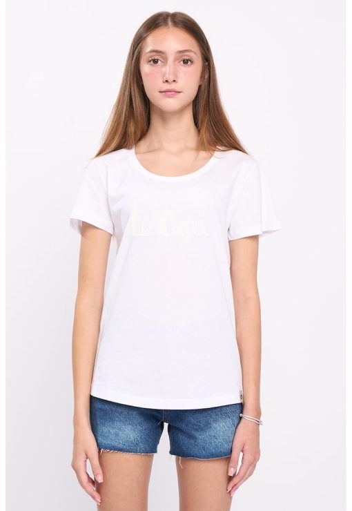 Tricou slim fit din bumbac cu imprimeu logo-FEMEI-IMBRACAMINTE/Tricouri si maiouri