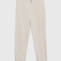 Abercrombie & Fitch pantaloni de trening pentru copii culoarea bej