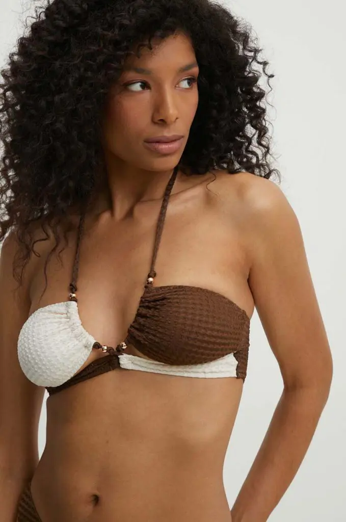 Answear Lab sutien de baie culoarea maro