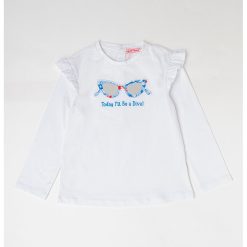 Bluza din amestec de bumbac cu volane-FETE-IMBRACAMINTE/Bluze