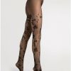 Ciorapi negri cu model floral Fiore Flores 20 den-COPII