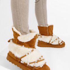 Cizme tip ugg Belvia camel-Cizme tip UGG-Cizme tip UGG