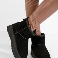 Cizme tip ugg Diorela negre-Cizme dama piele-Cizme tip UGG