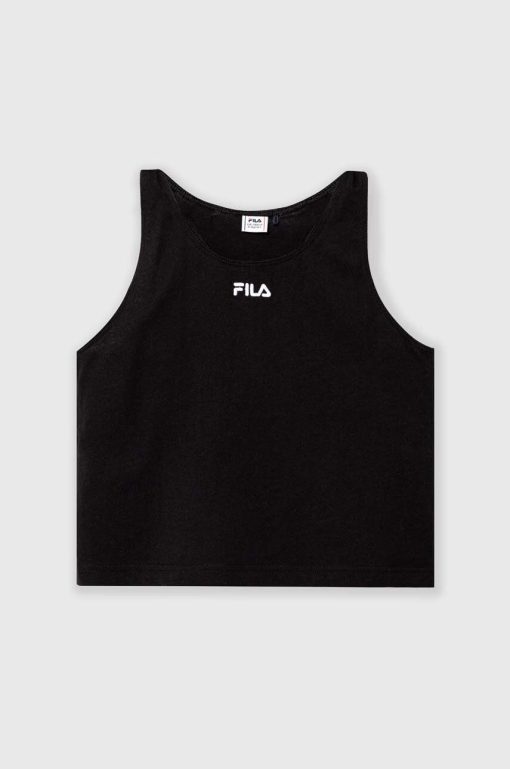 Fila top din bumbac pentru copii BELI MANASTIR culoarea negru-Îmbrăcăminte