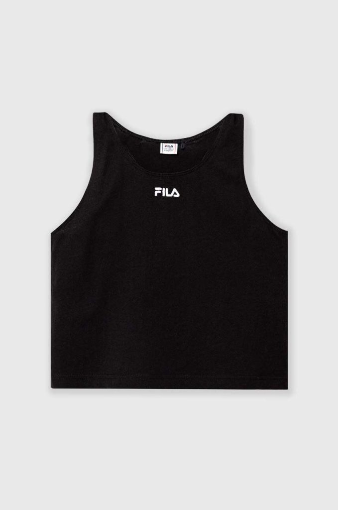 Fila top din bumbac pentru copii BELI MANASTIR culoarea negru-Îmbrăcăminte