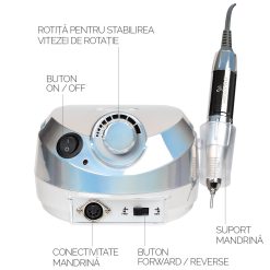 Freza Unghii Profesionala Elite Nails 30.000 RPM SensoPRO Milano Platinum Silver 4