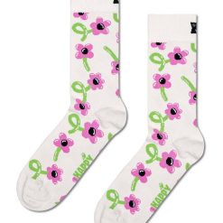 Happy Socks sosete Balloon Flower Sock culoarea alb