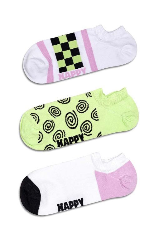 Happy Socks sosete Checked Stripe No Show Socks 3-pack-Şosete