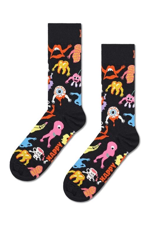 Happy Socks sosete Halloween Monsters Sock culoarea negru