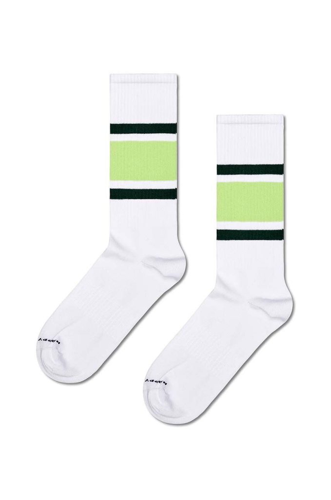 Happy Socks sosete Simple Stripe Sneaker Sock culoarea alb