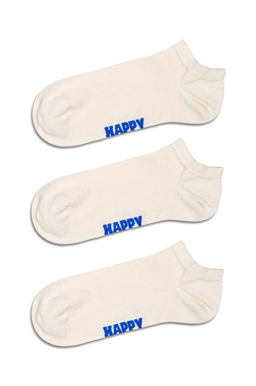 Happy Socks sosete Solid Low 3-pack culoarea alb-Şosete