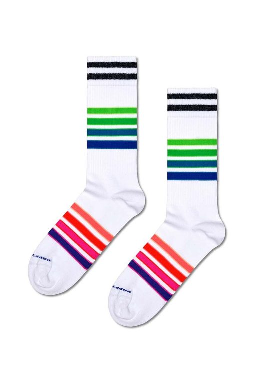 Happy Socks sosete Street Stripe Sneaker Sock culoarea alb