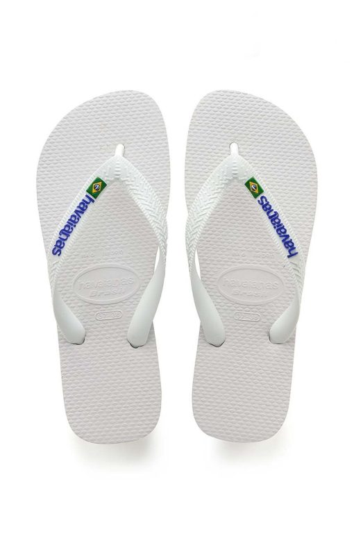 Havaianas slapi copii BRASIL LOGO culoarea alb-Încălțăminte