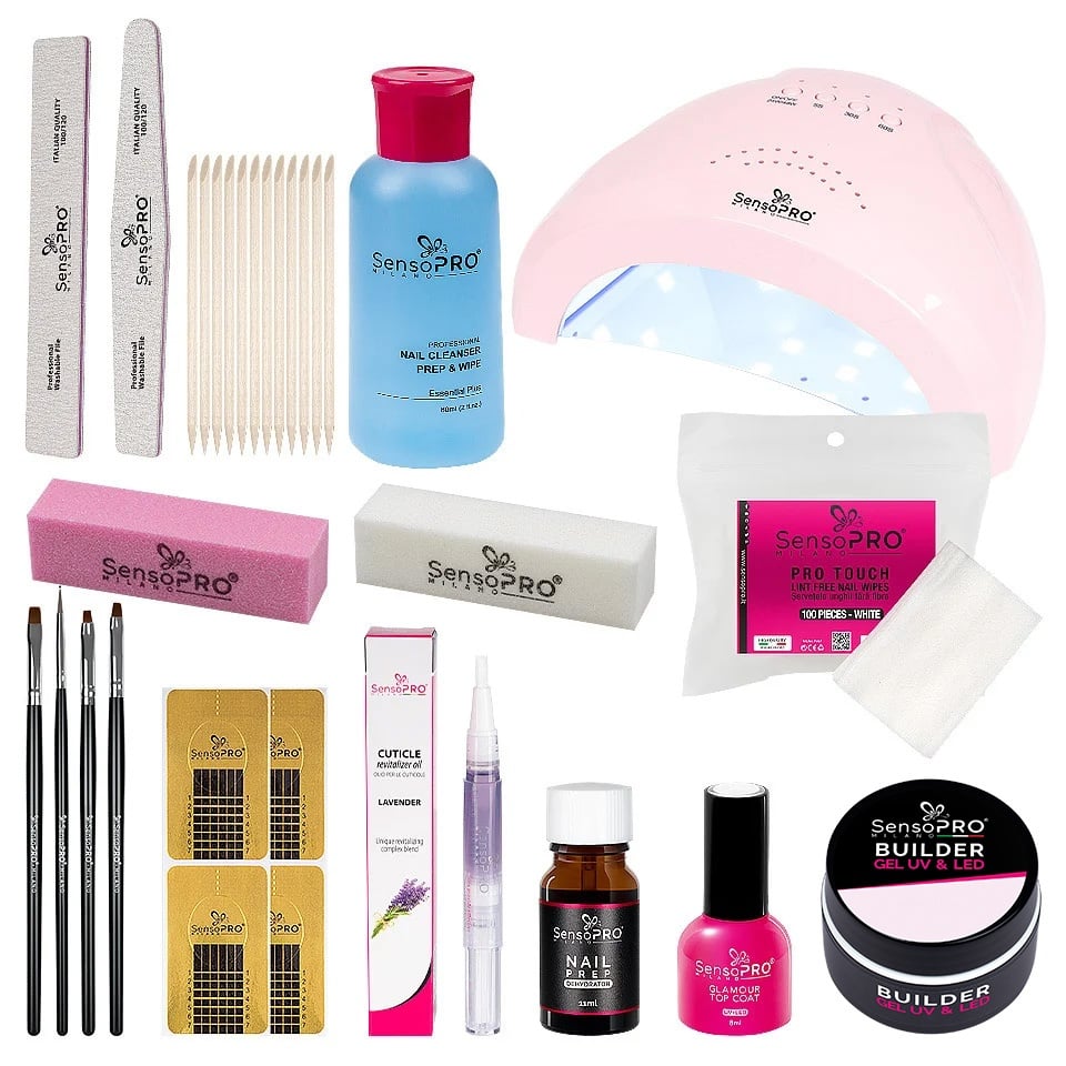 Kit Unghii Gel SensoPRO Easy Home Nails + Lampa UV / LED-Kit Unghii > Kit Unghii Gel